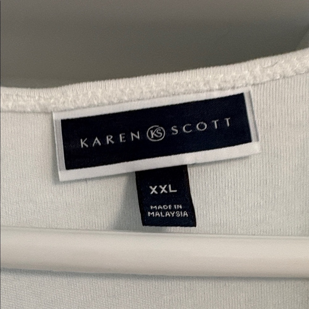 Karen Scott Long Sleeved White Tee XXL - Picture 4 of 6